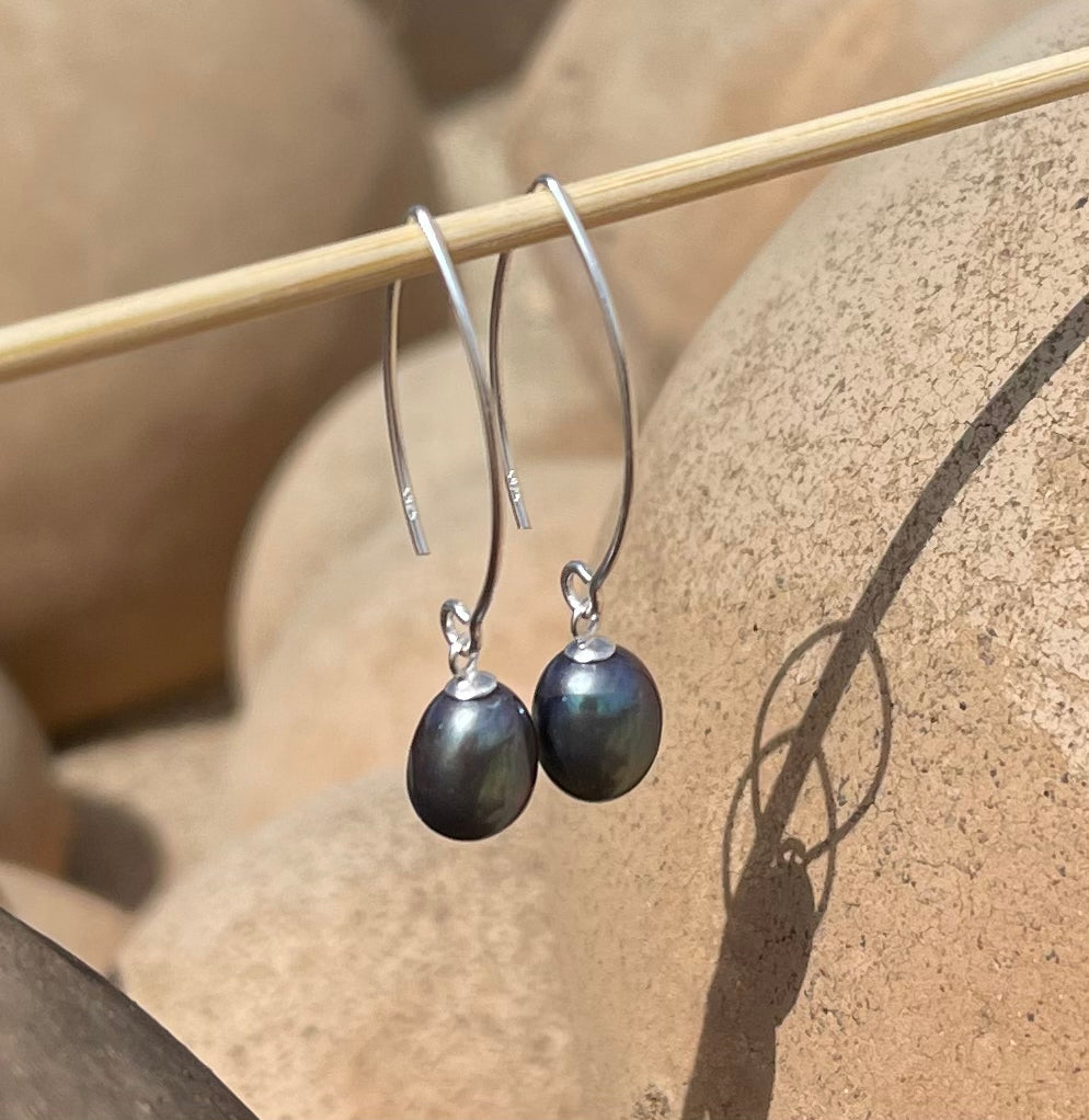 Cultured Freshwater Pearl Drop Earrings in .925 Sterling Silver