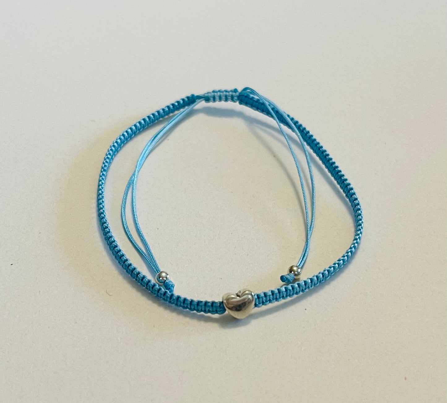 Heart Charm Braided BraceletSky Blue Media 7 of 7