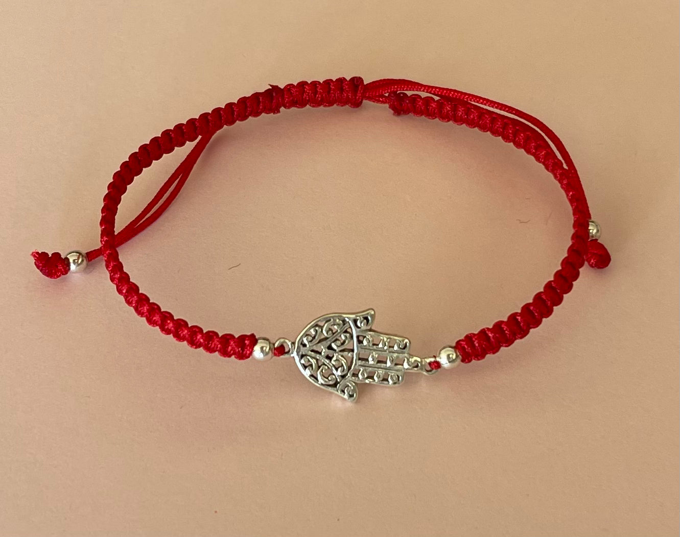 red Hamsa Adjustable Bracelet Bright Media 2 of 8