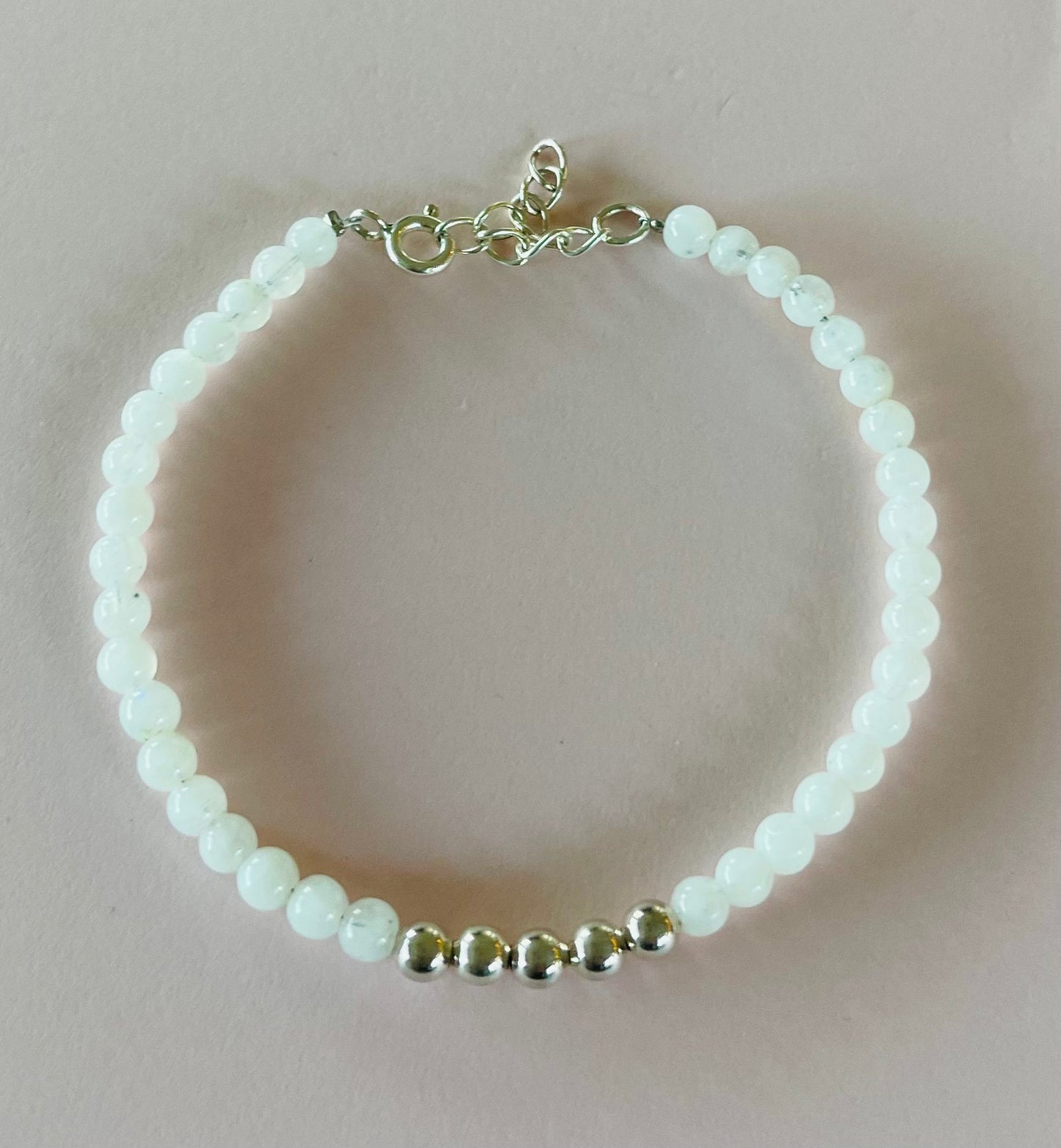 Gemstone Bracelets with Moonstone and Sterling Silver Beads Media 3 of 7