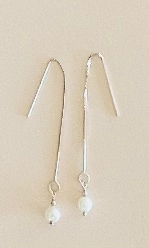 Threader Earrings with Freshwater Pearl Media 2 of 2