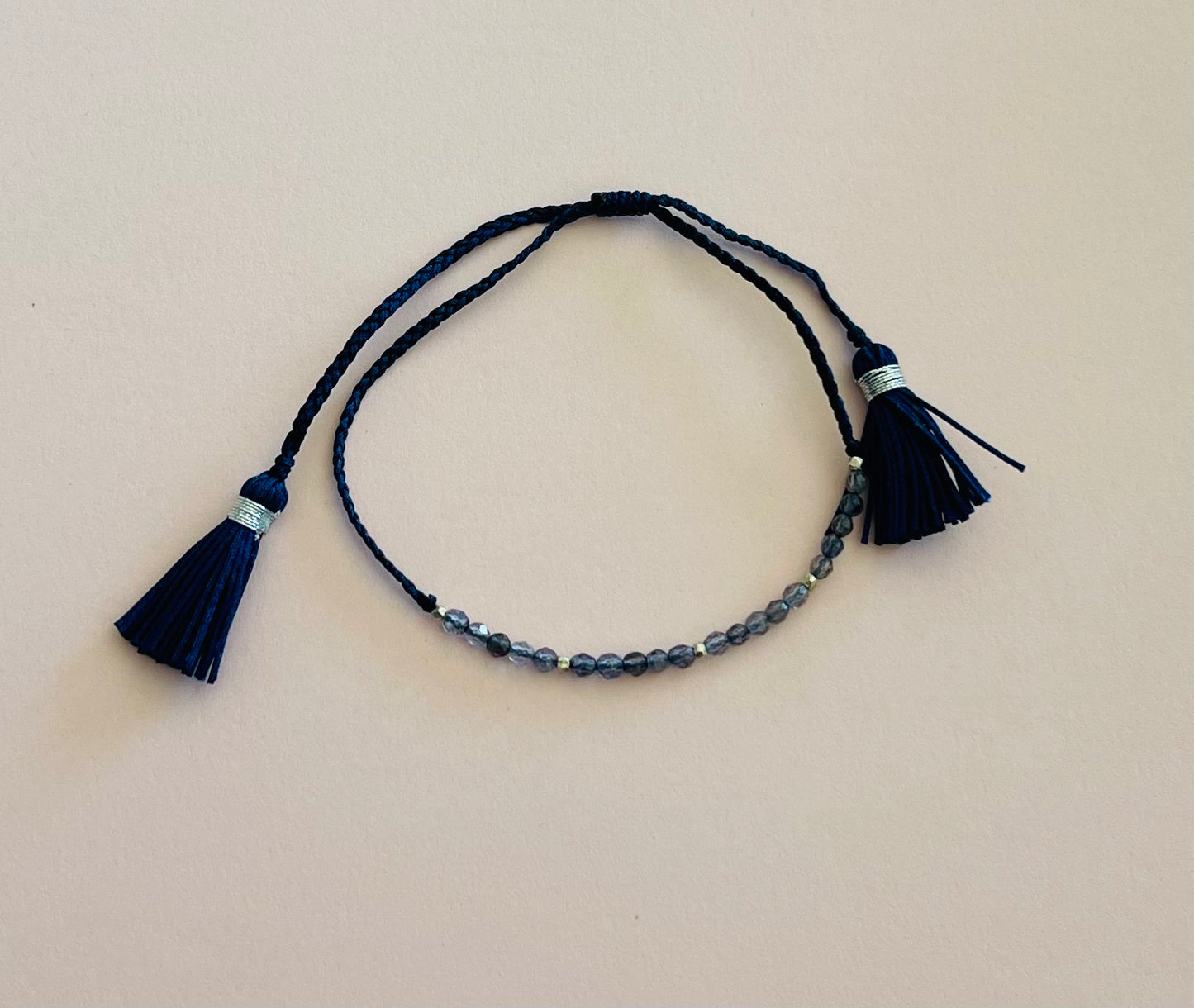 Braided Adjustable Bracelet with Iolite Gemstones Media 6 of 8